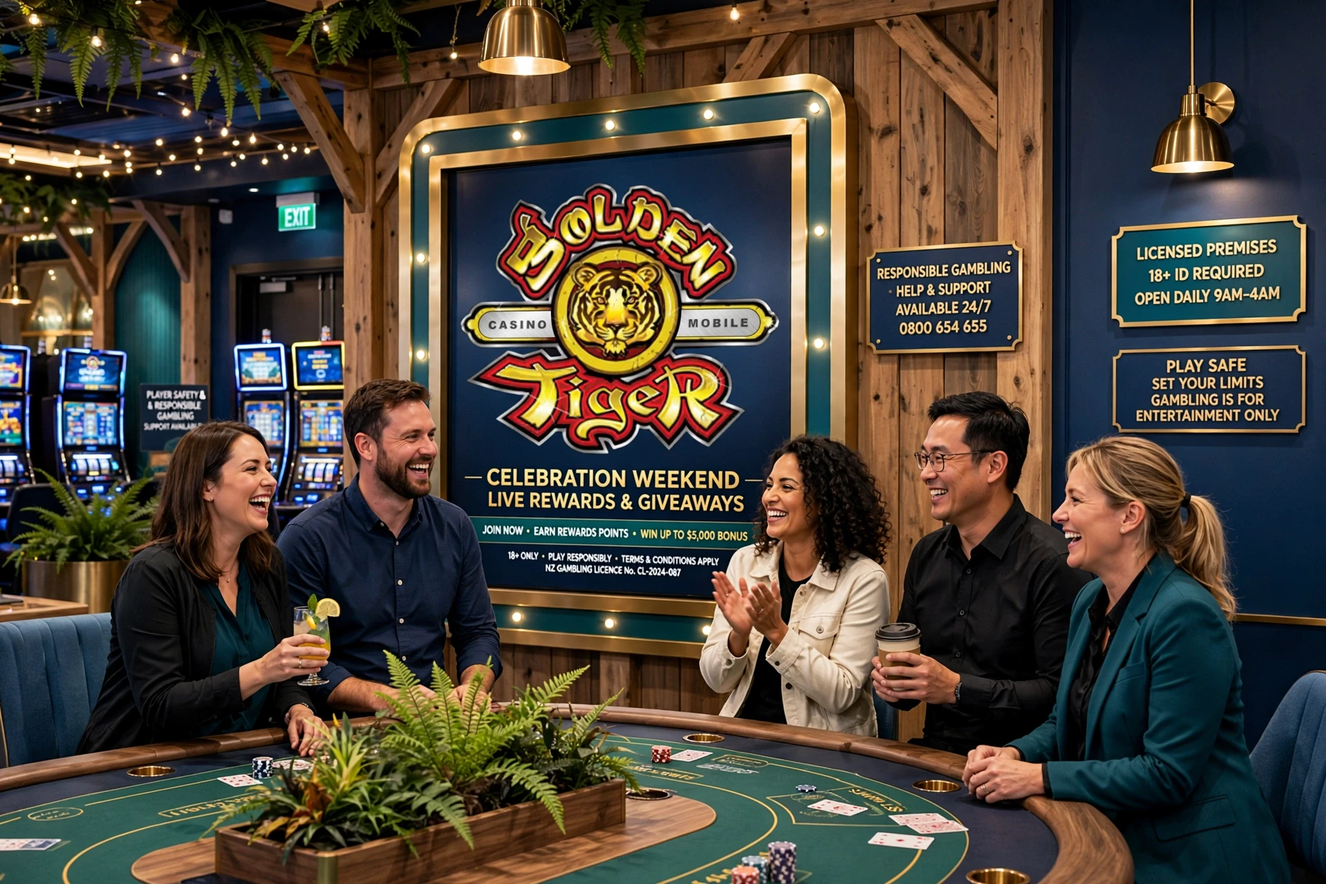 bonus in man's hands at GOLDEN TIGER CASINO