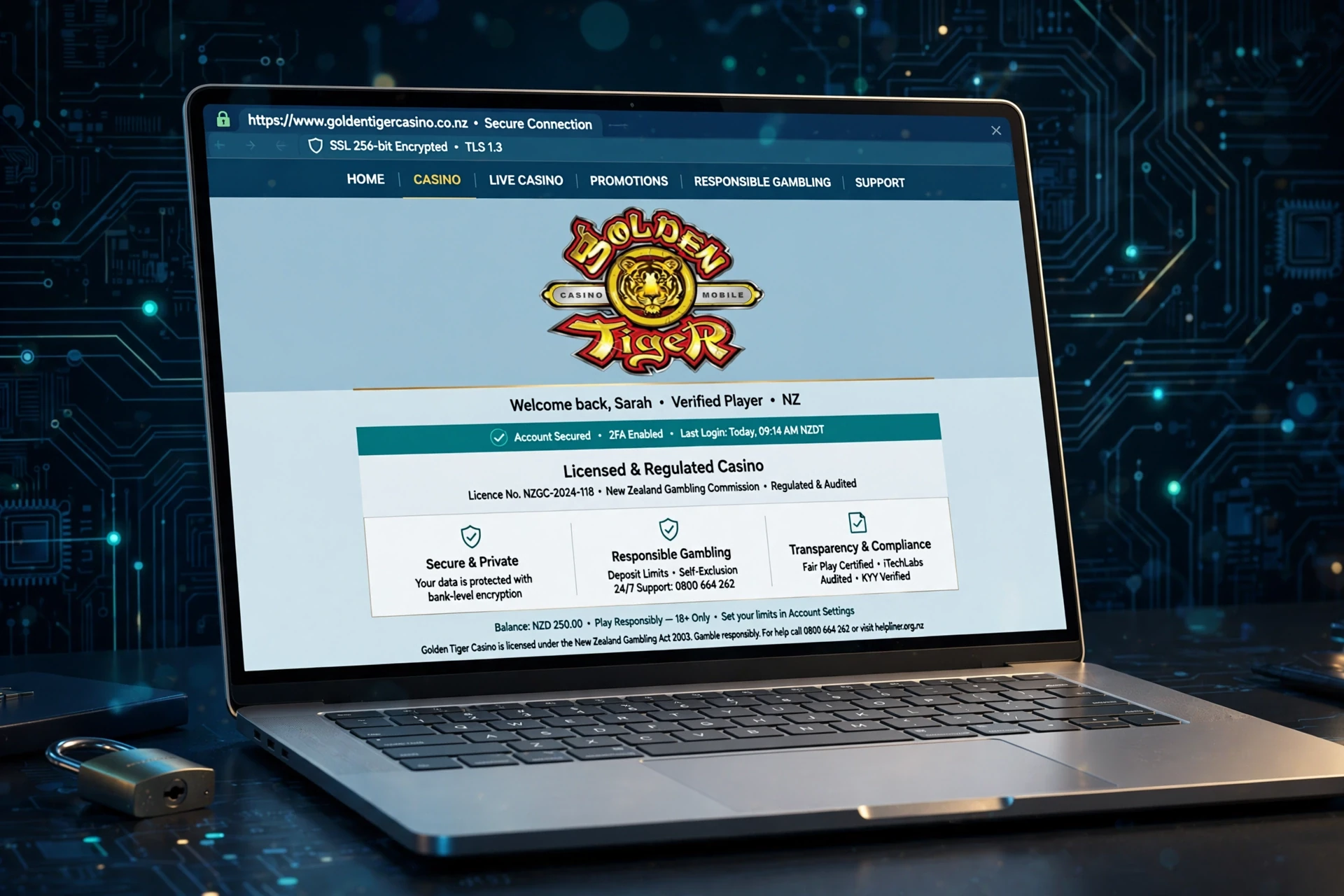 Golden Tiger Casino SSL certificate