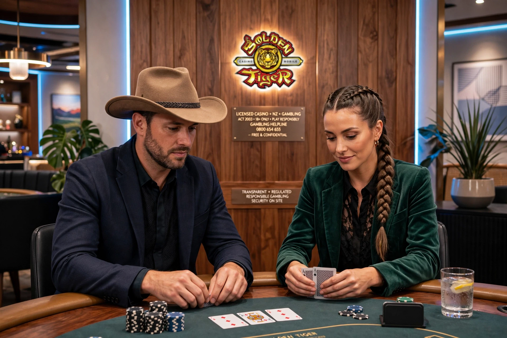 Photo of two poker players at Golden Tiger Casino